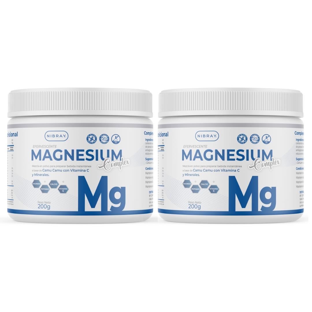 Cloruro de Magnesio Potasio Calcio y Vitamina C Efervescente Pack 2 Potes