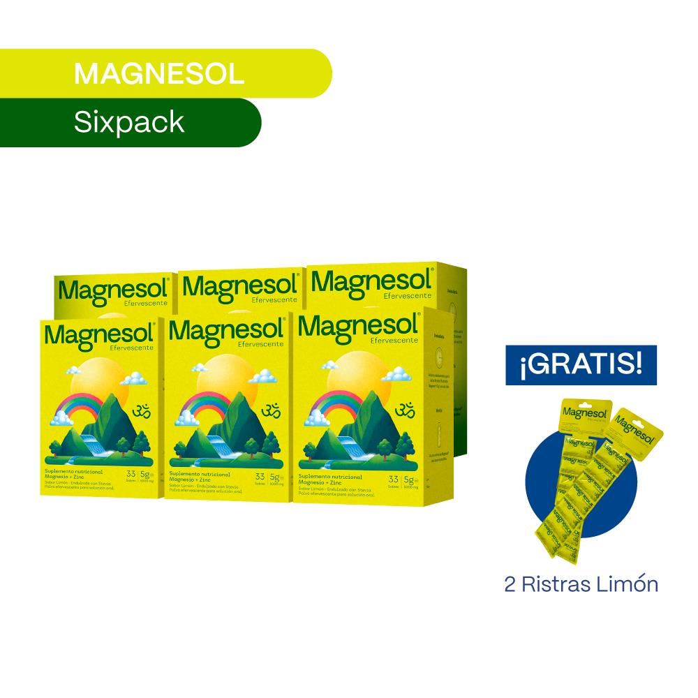 PACK 06 MAGNESOL EFERVESCENTE LIMÓN x 33 sobres