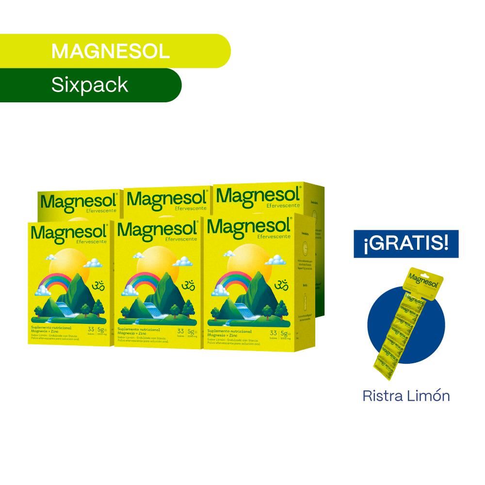 PACK 06 MAGNESOL EFERVESCENTE LIMÓN x 33 sobres