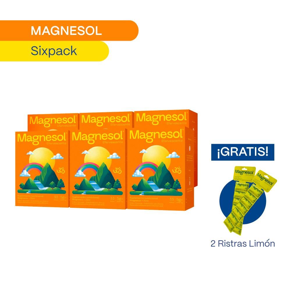 PACK 06 MAGNESOL EFERVESCENTE NARANJA x 33 sobres