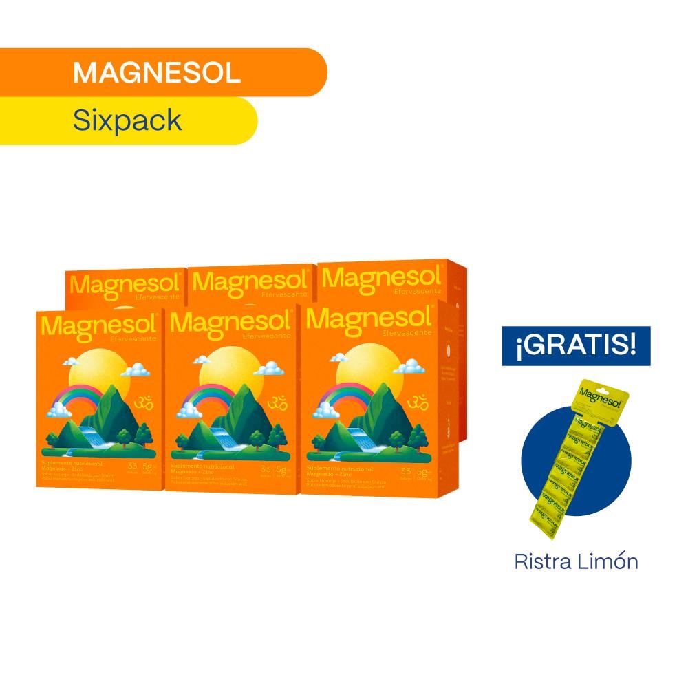 PACK 06 MAGNESOL EFERVESCENTE NARANJA x 33 sobres