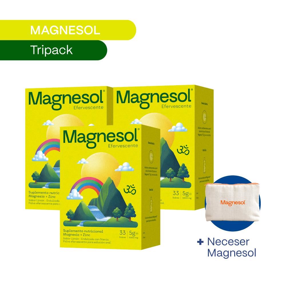TRIPACK: MAGNESOL EFERVESCENTE LIMÓN x 33 sobres