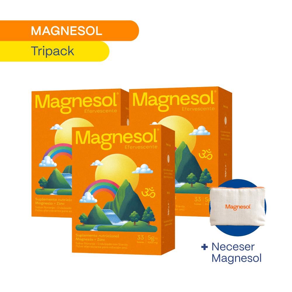 TRIPACK: MAGNESOL EFERVESCENTE NARANJA x 33 sobres