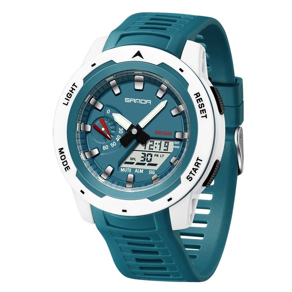 Reloj Hombre SANDA 3360 Analogo-Digital Verde