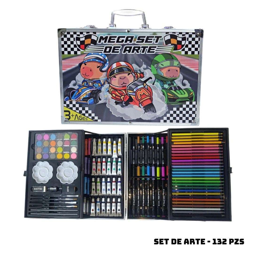 MALETIN MEGA SET DE ARTE 132 PZS CAPIBARAS RACING