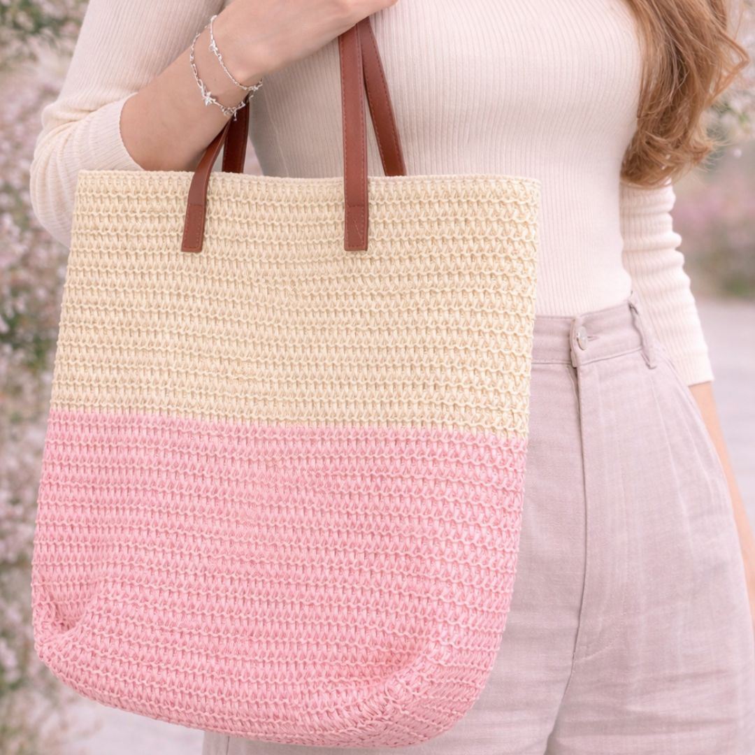 BOLSO CARTERA SHOPPER DE PAJA PLAYERAS