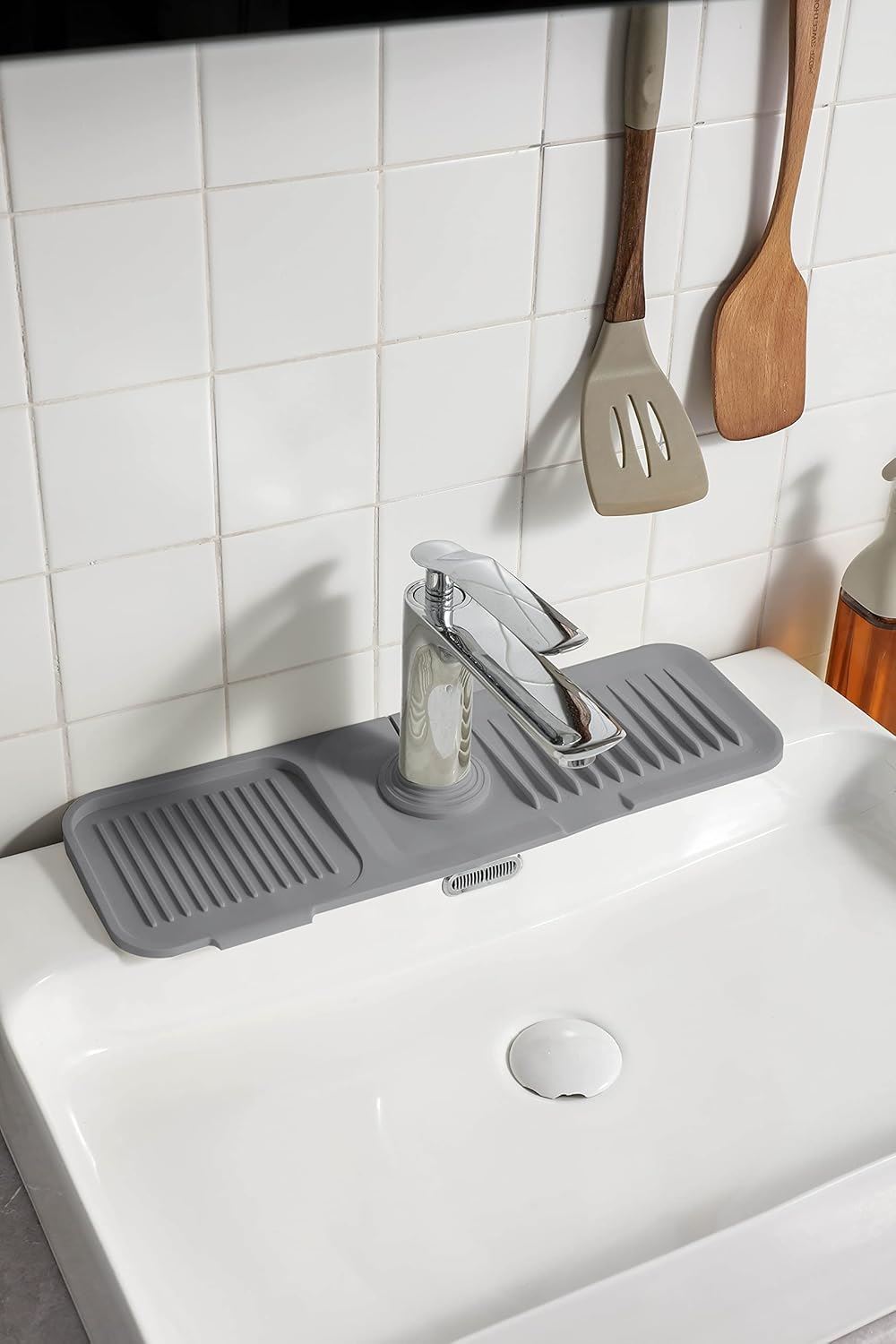 PROTECTOR DE SILICONA GRUESO PARA LAVADERO 45 CM - GRIS