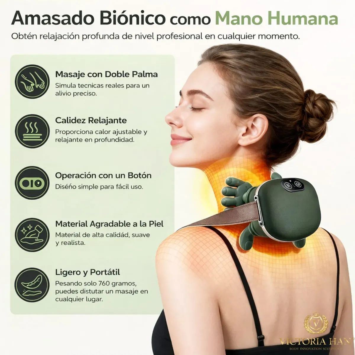 Masajeador De Cuello Y Hombros 4d Con Calor Relajante