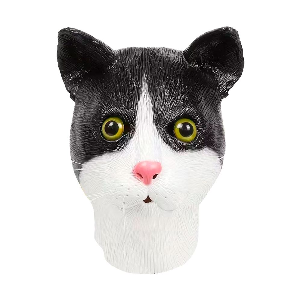 Máscara de Gato Blanco y Negro