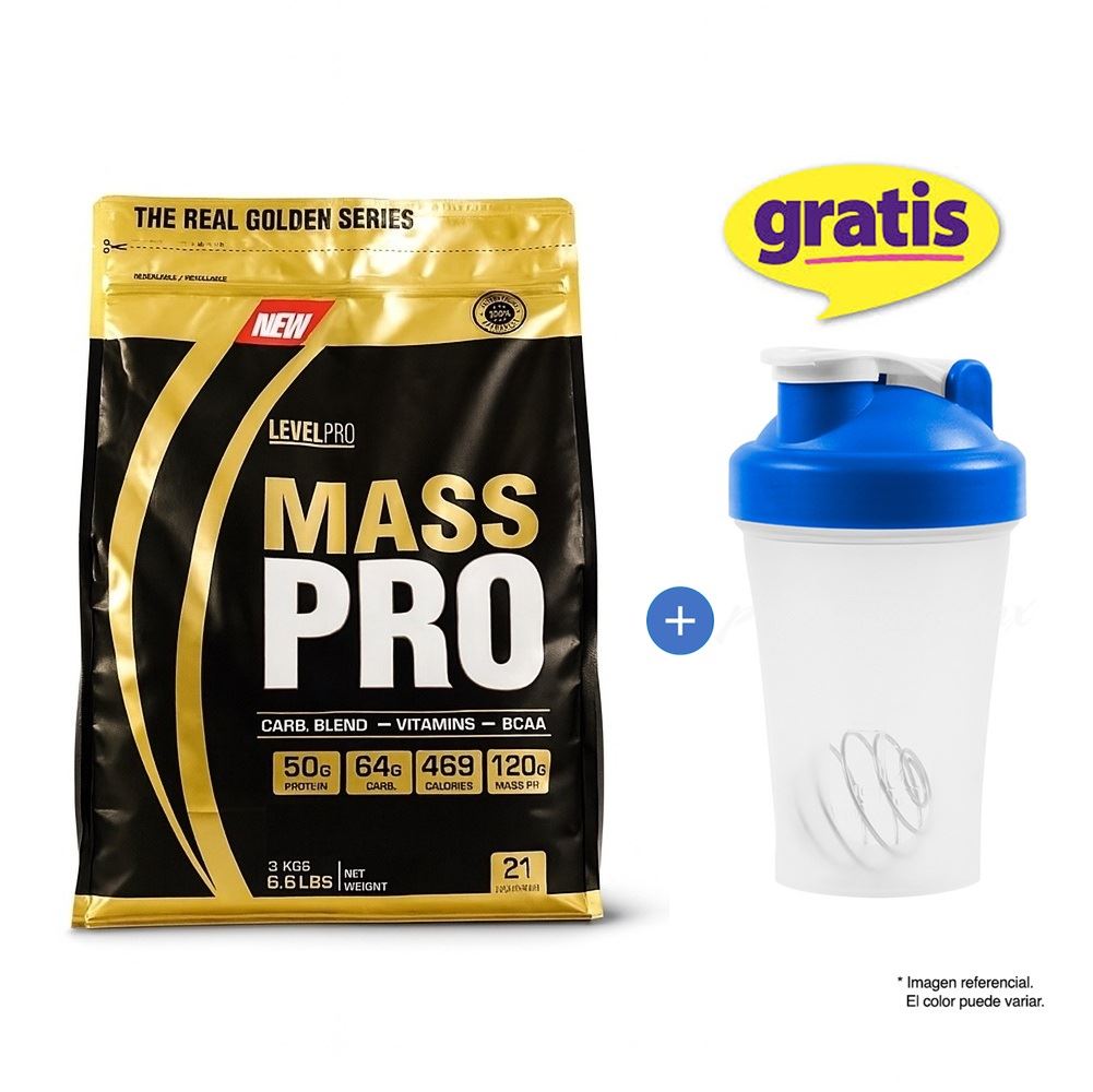 Ganador de masa Level Pro Mass Pro 3 kg Vainilla + Shaker