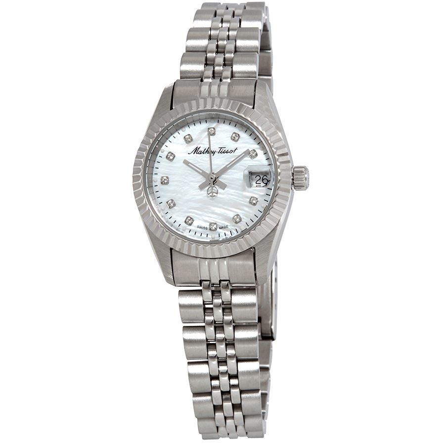 Mathey-Tissot Mathey II Quartz Crystal White Mother of Pearl Dial Ladies D710AI