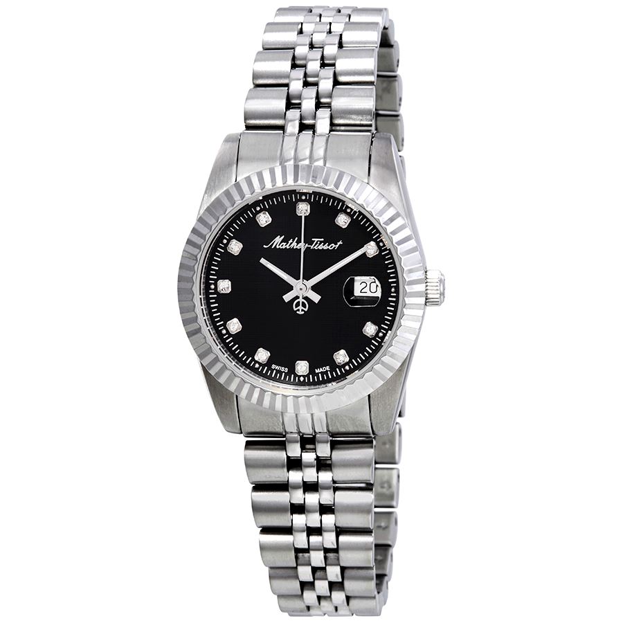 Mathey-Tissot D810AN Reloj de mujer Mathey III con cristal de cuarzo y esfera negra