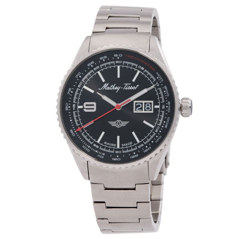 Mathey-Tissot Reloj Atlas Quartz con esfera negra MTWG9001103