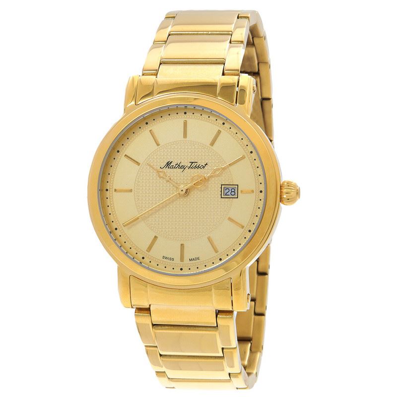 Mathey-Tissot City Quartz Esfera Champagne Acero Inoxidable Dorado HB611251MPDI