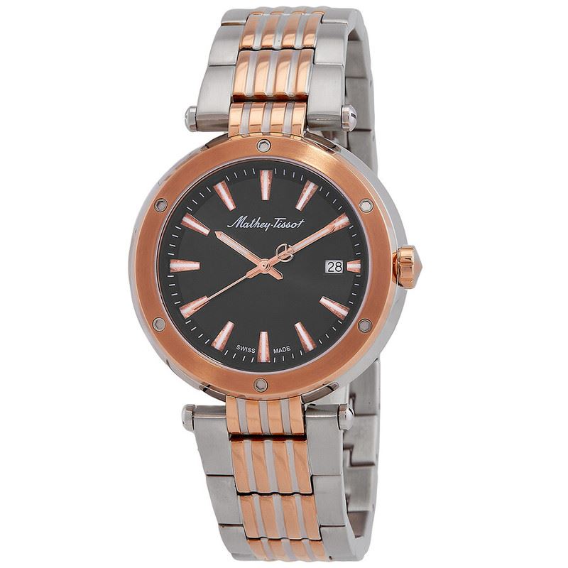 Mathey-Tissot Reloj Neptune Quartz con esfera negra H912RN