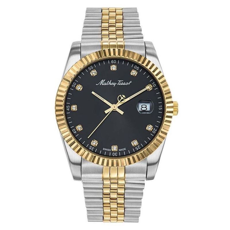 Mathey-Tissot Reloj Rolly III Crystal con esfera negra H710BN