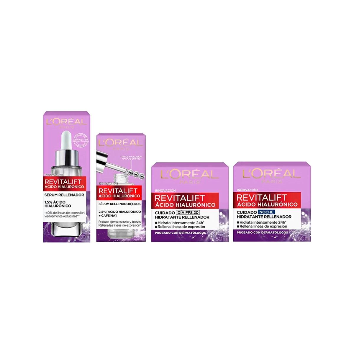 Kit Completo Revitalift Hialurónico Serum+ojos+día+noche