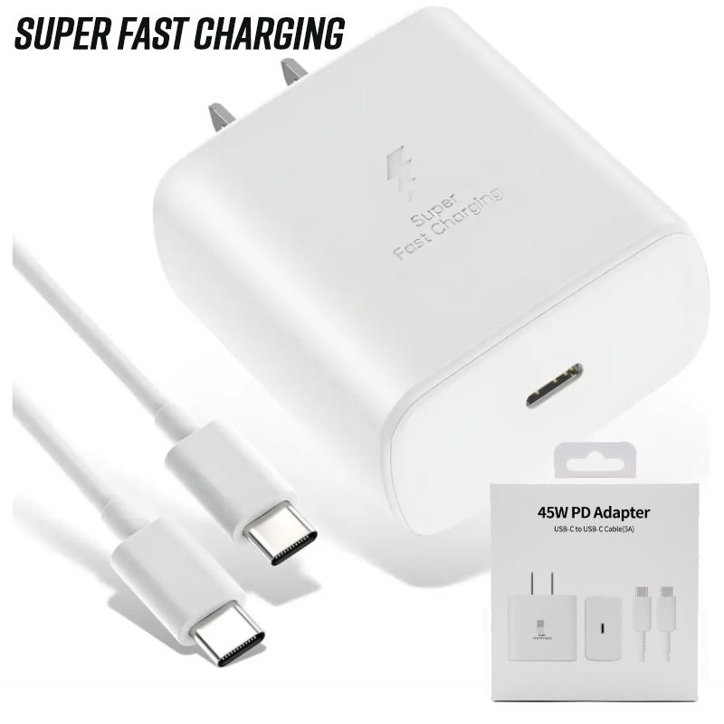 Cargador 45w Super Carga Rapida Blanco compatible s23 s24 s25 s26
