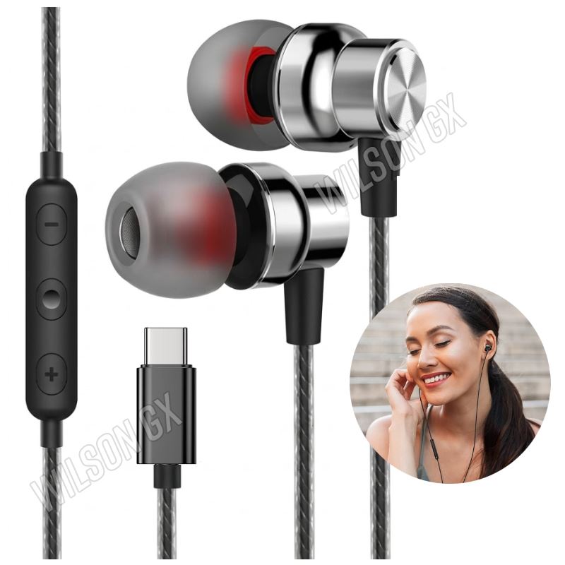 Audífono con Microfono y Control Volumen USB-C Tipo C 1.2m