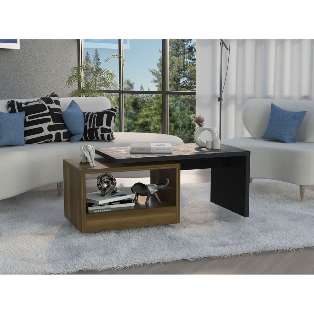 MESA DE CENTRO KAIA - NEGRO / CARAMELO | TUHOME