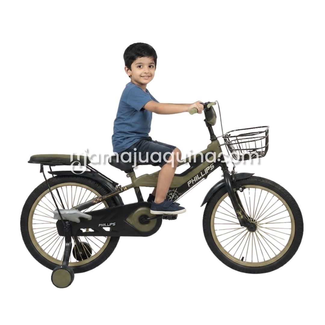Bicicleta Para Niño Aro 20 «MEGATRON» con Canasta Beige