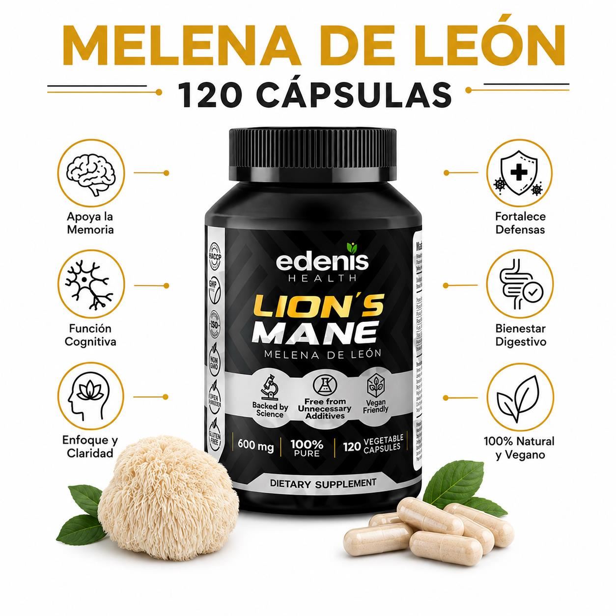 MELENA DE LEÓN 120 CÁPSULAS EDENIS HEALTH