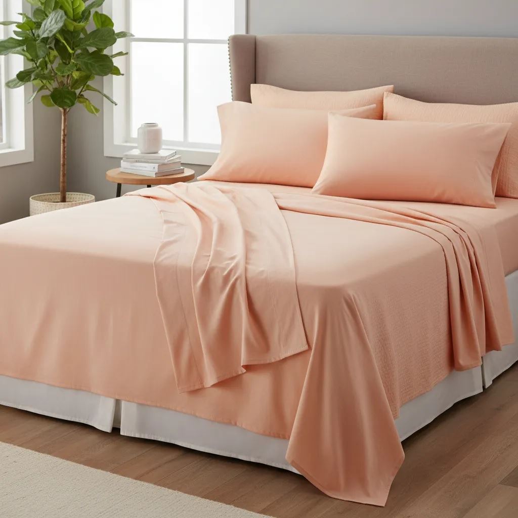 JUEGO DE SABANAS BRAMANTE ALGODÓN 144 HILOS - MELON