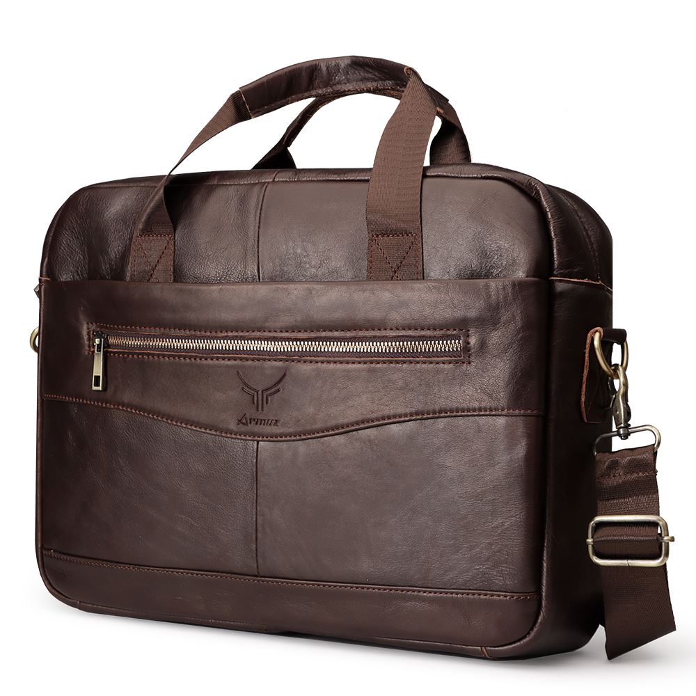 Maletín de Cuero Vacuno (Laptop 14") MH509 Café