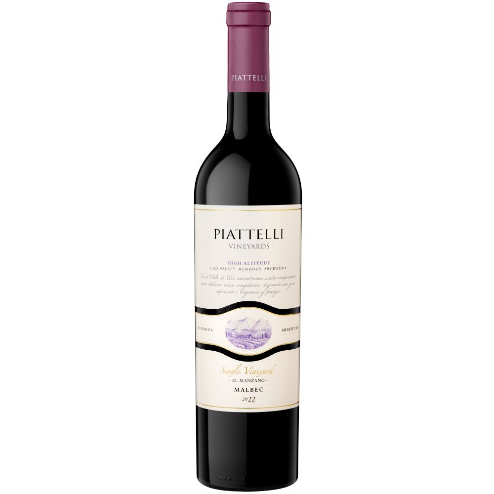 Vino tinto Piattelli Single Vineyard El Manzano malbec. Argentina