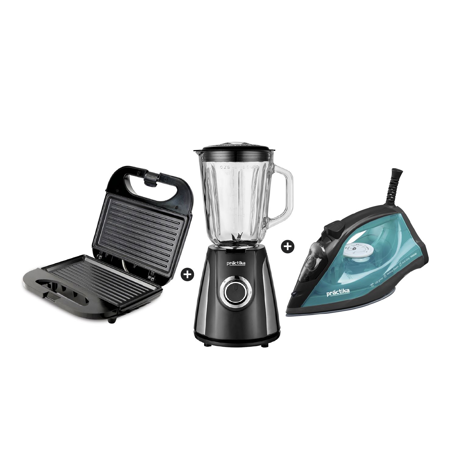 Tricombo Licuadora 700WCD-700 + Sandwichera Panini Grill+ Plancha a Vapor  Nova