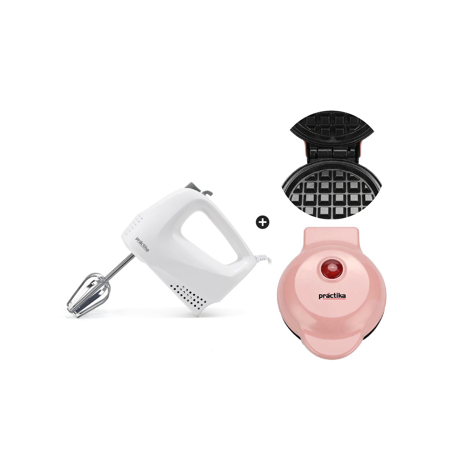 Combo Batidora New Mixo+MiniWaflera Mod.104 Palo Rosa