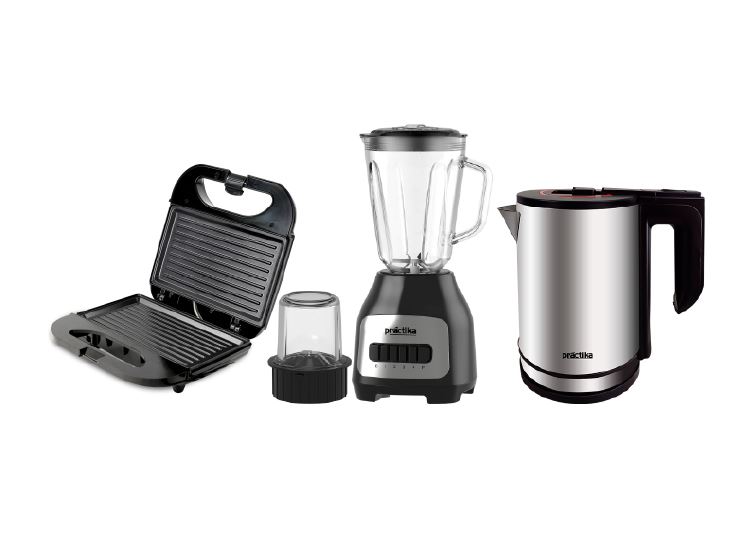 Tricombo Licuadora 600 W Bl-600+Hervidor Eléctrico Inox 18 Plus+Sandwichera Panini Grill