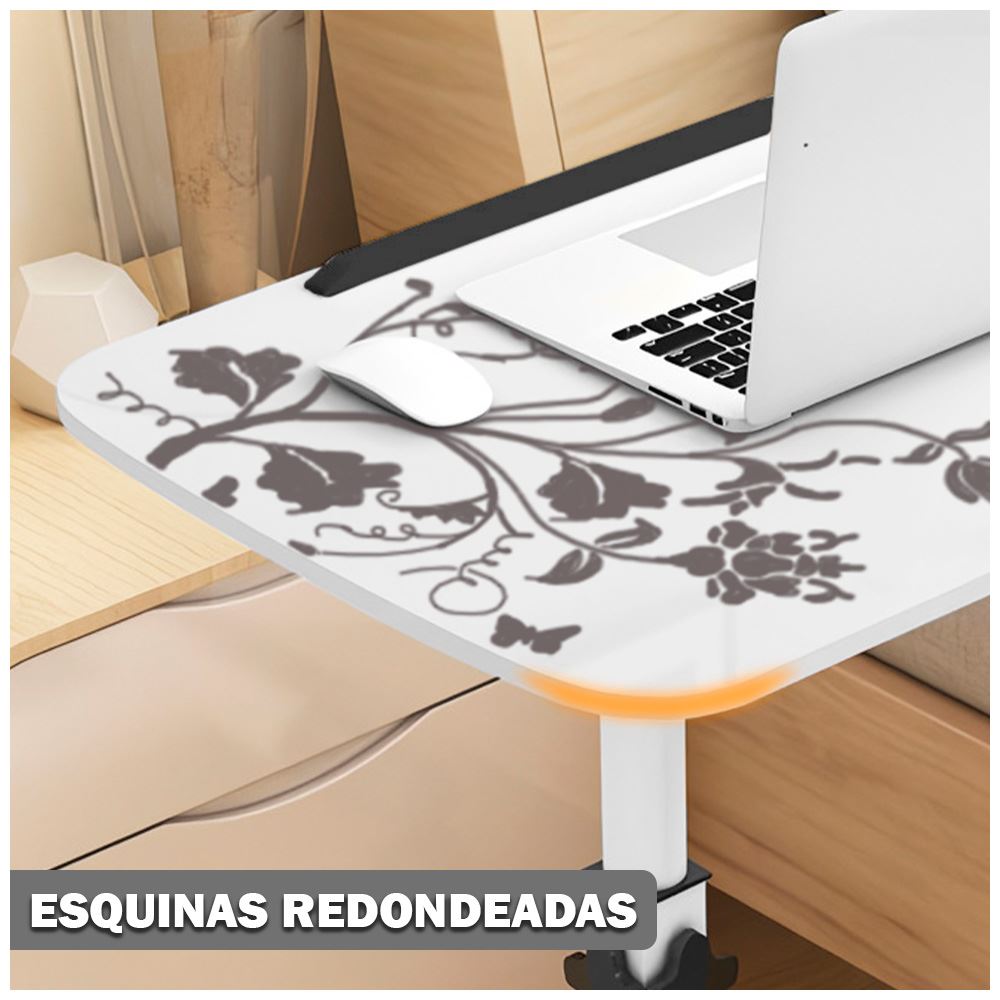 Mesa Escritorio para Laptop con Ruedas Portátil Ajustable JJ6 Marrón C