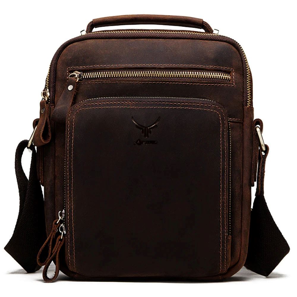 Morral de Cuero Vacuno Premium MH573 Café
