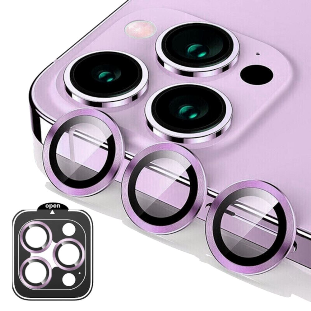 Protector de Cámara Metálico Compatible con iPhone 15 Pro Max - 15 Pro Purple