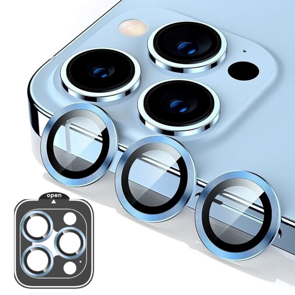 Protector de C&#xE1;mara Met&#xE1;lico Compatible con iPhone 15 Pro Max - 15 Pro Sierra Blue