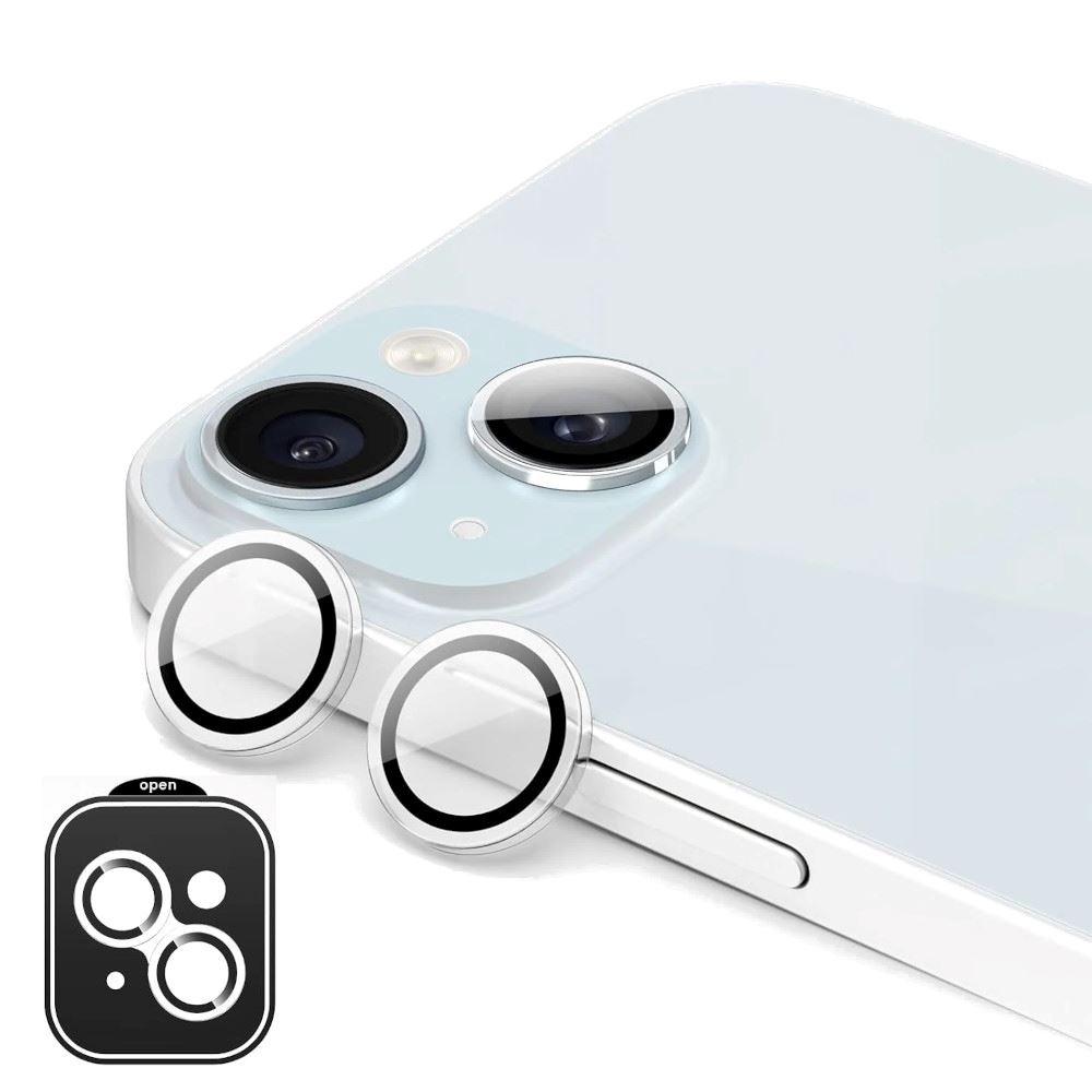 Protector de Cámara Metálico Compatible con iPhone 15-15 Mini Clear