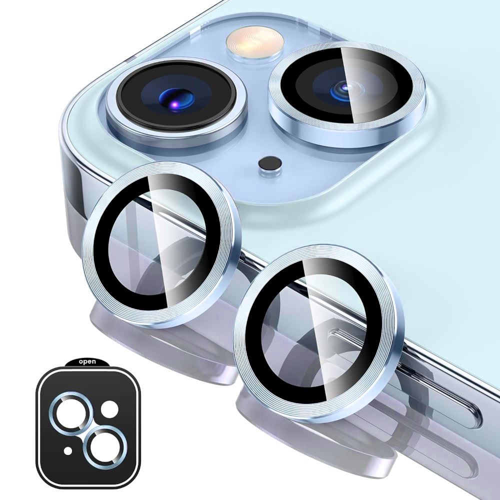 Protector de C&#xE1;mara Met&#xE1;lico Compatible con iPhone 15-15 Mini Sierra Blue