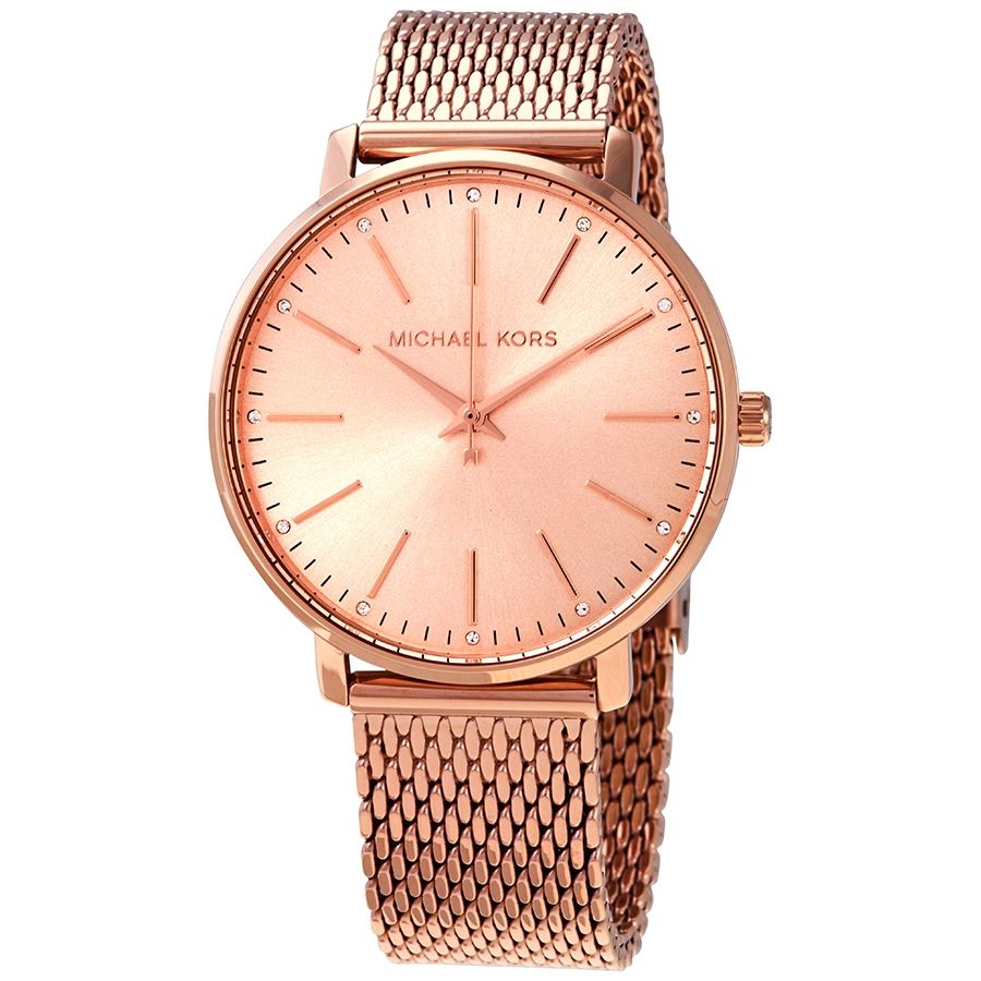 Michael Kors Pyper Quartz Crystal Rose Gold Dial Ladies MK4340