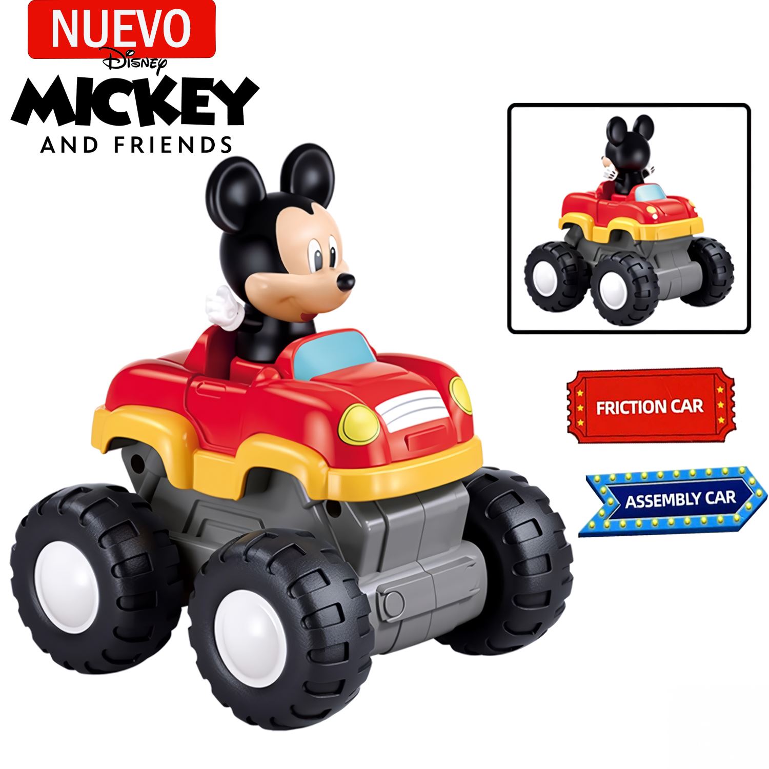 Juguete Camión Monstruo de fricción de Mickey 9 piezas