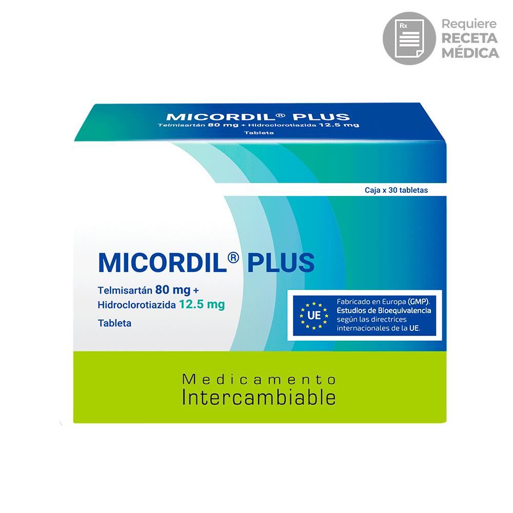 Micordil Plus 80 mg + 12.5 mg Tabletas