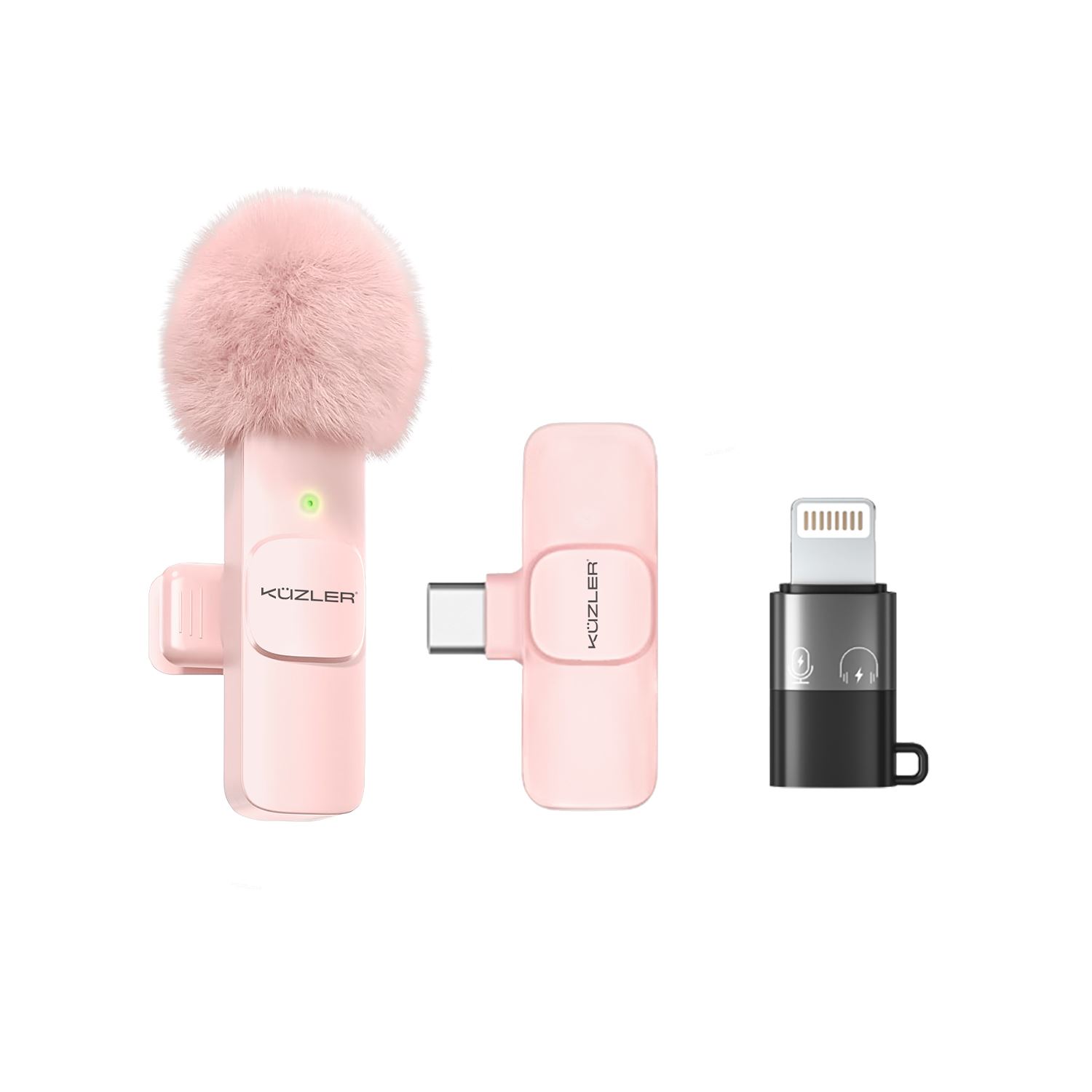 Micrófono Rosado Celular Tipo-c con Adaptador iPhone y Rode Deadcat