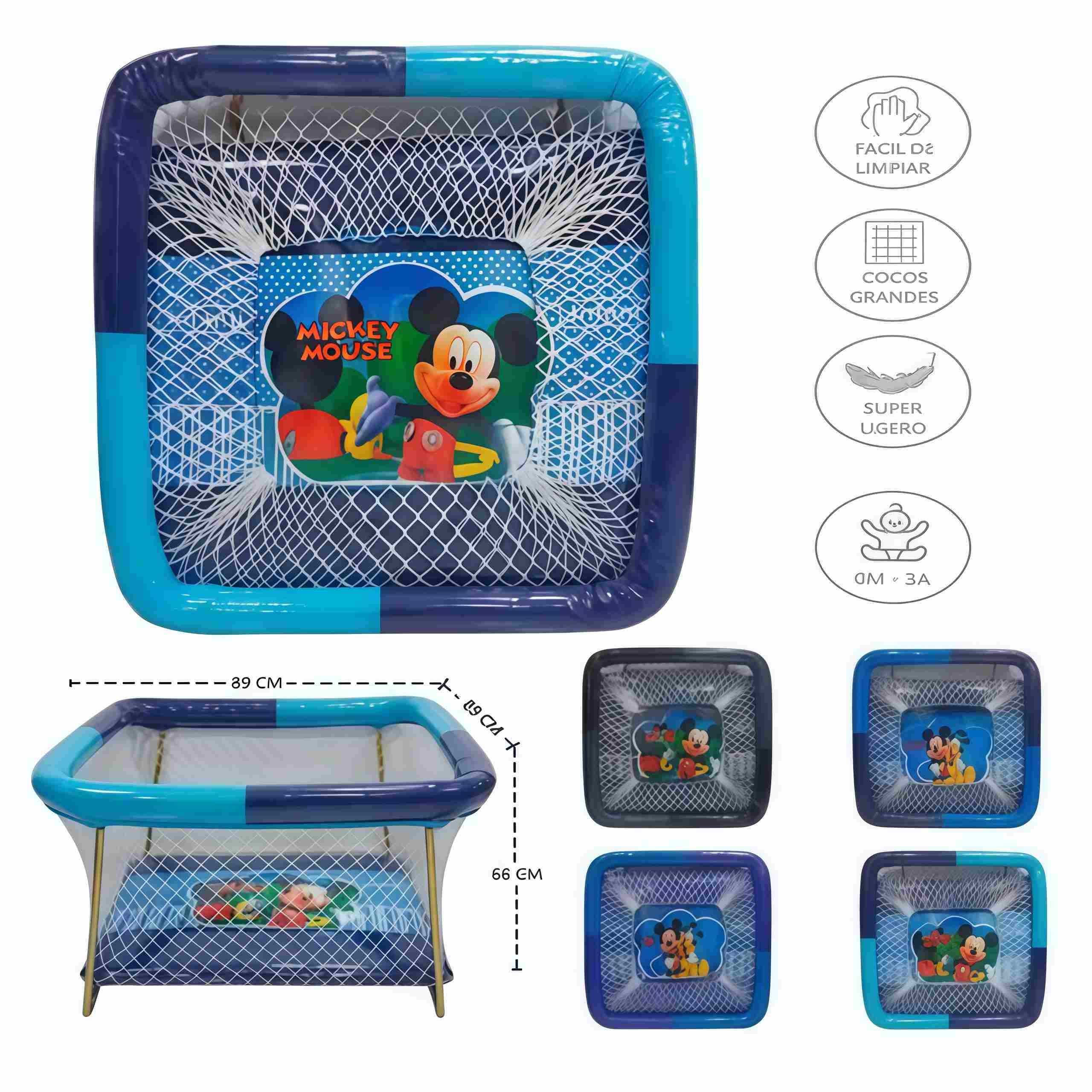Corral para bebes Acolchado MIKA  Azul
