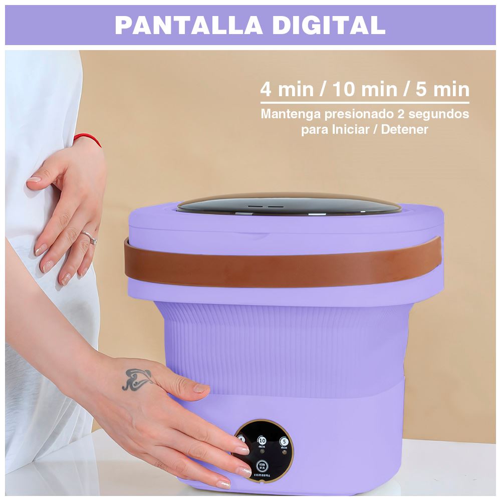  Mini lavadora plegable portátil, mágica lavadora de ropa  pequeña, lavadora de ropa pequeña, lavadora de lavandería, lavadora de  tina, lavadora para viajes, apartamento, dormitorio, diseño de luz azul  doble de tercera