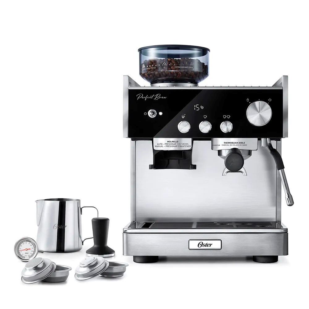 Cafetera Oster para Espresso con Molinillo Inteligente BVSTEM7400