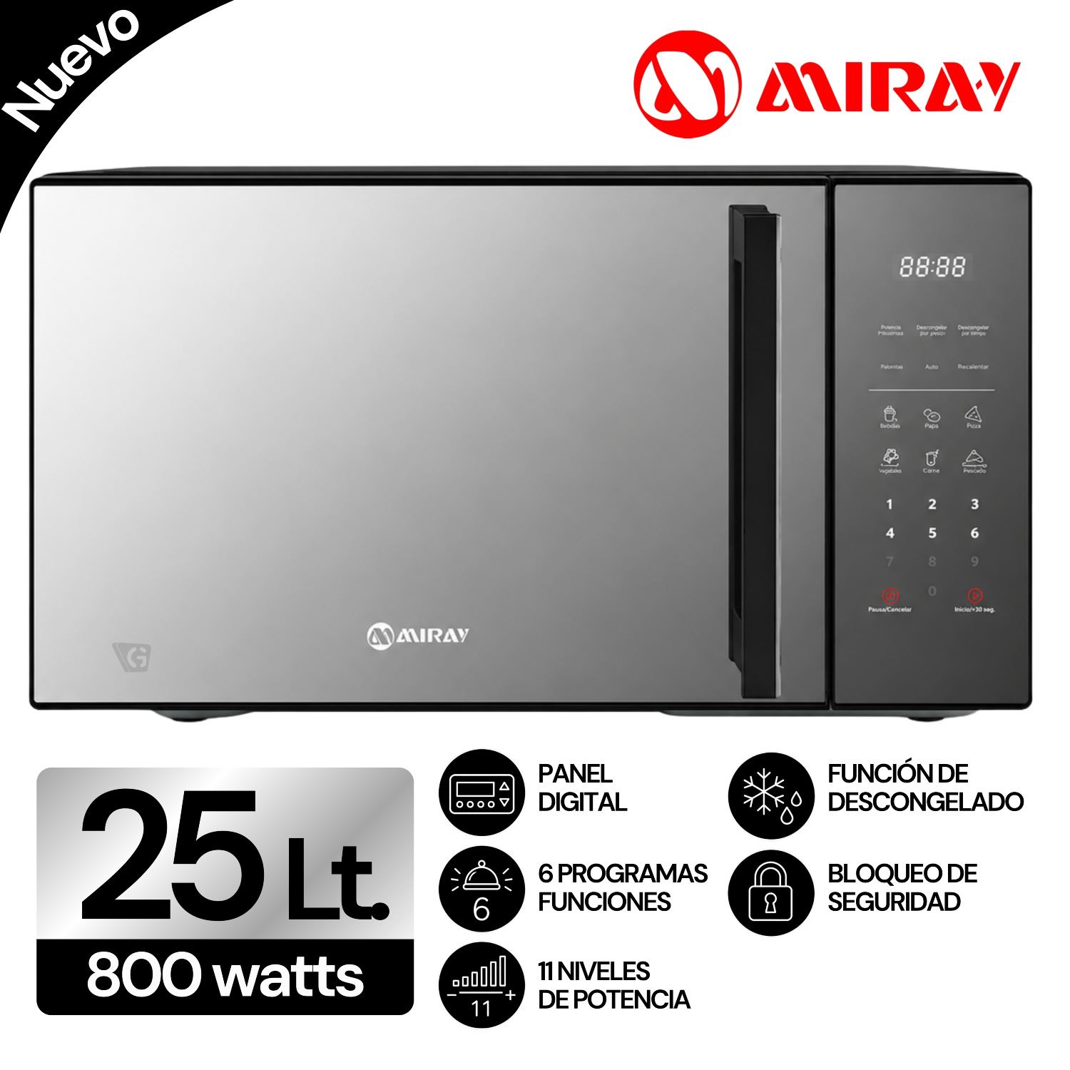Horno Microondas Miray HMM-255N 25 L
