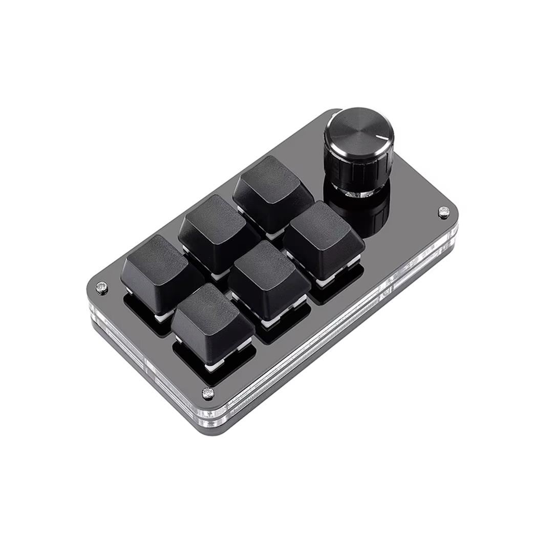 Mini Teclado Mecánico 6 Teclas RGB con Perilla MK01-6