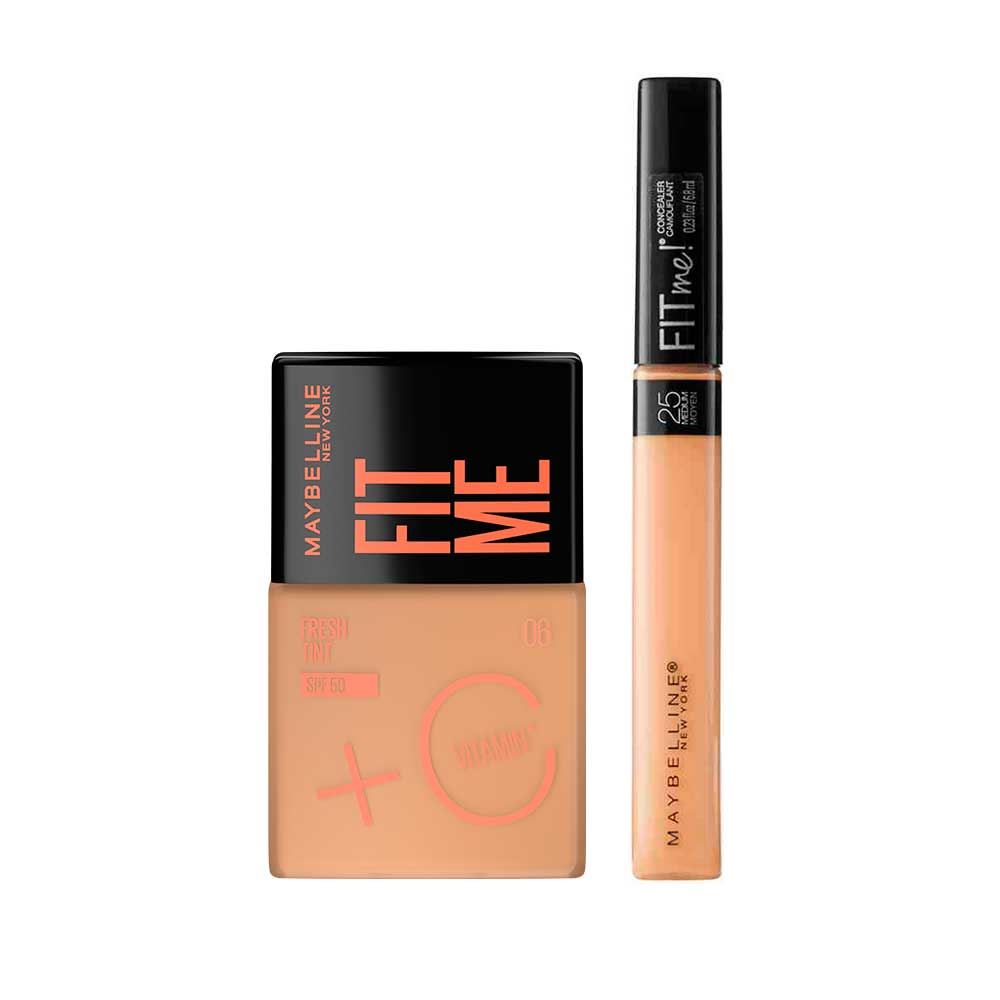 Pack Base Fit Me Fresh Tint + Corrector Fit Me Antiojeras