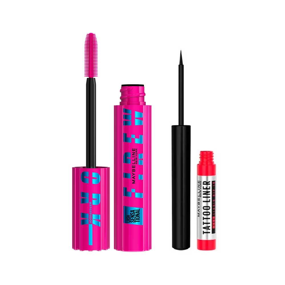 Set Maybelline Máscara de Pestañas + Delineador de ojos