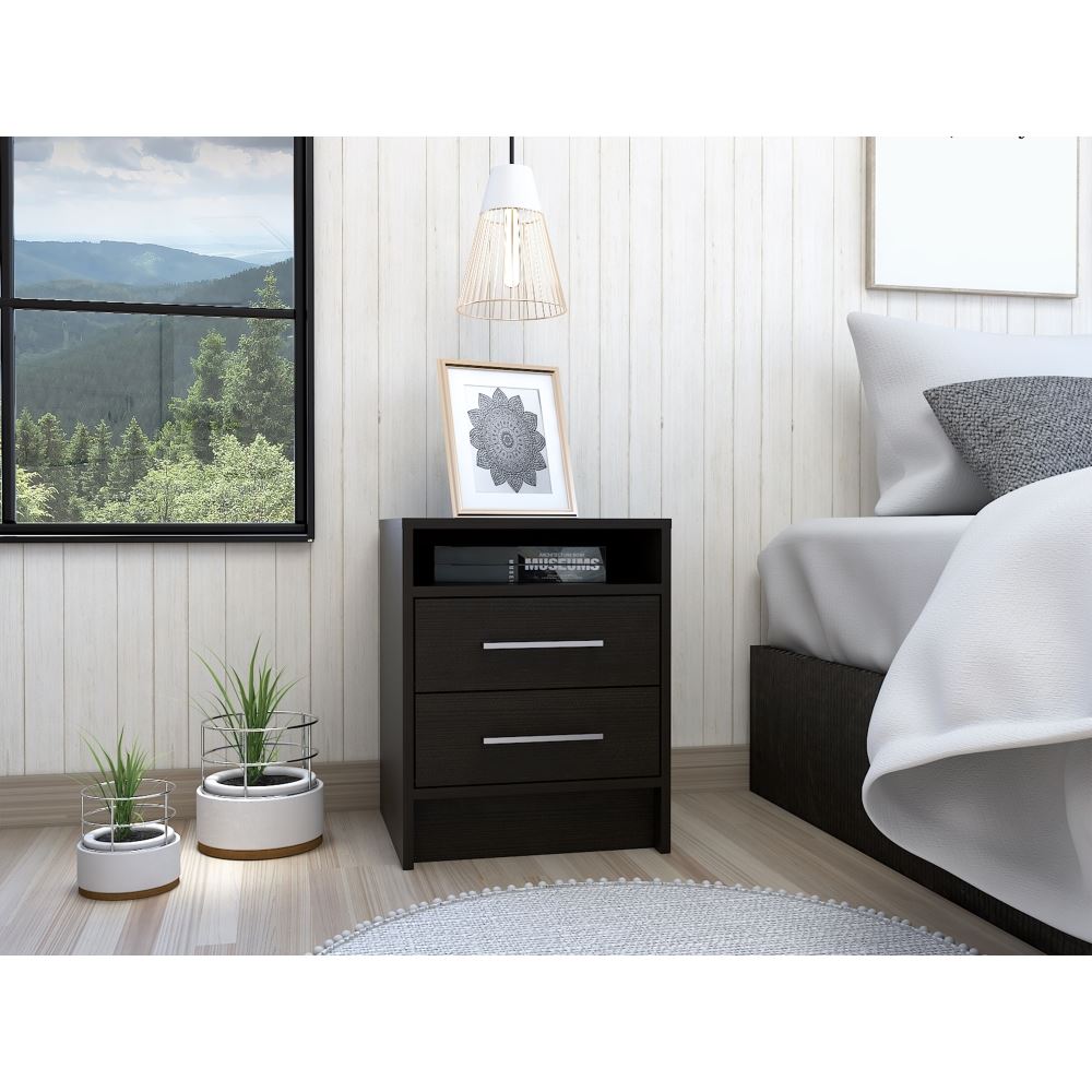 VELADOR ETER 2 CAJONES - NEGRO | TUHOME
